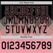 Custom Black Medium Pink 3D Pattern Design Gradient Square Shapes Authentic Baseball Jersey