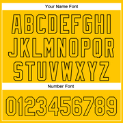 Custom Yellow Black 3D Pattern Design Gradient Style Irregular Shape Authentic Baseball Jersey