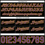 Custom Black Purple-Gold Rainbow For Pride LGBT Authentic Baseball Jersey