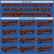 Custom Blue Black-Orange Authentic Throwback Baseball Jersey