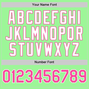 Custom Pea Green Pink-White 3D Pattern Design Gradient Style Twinkle Star Authentic Baseball Jersey