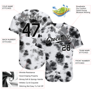 Custom Tie Dye Black-White 3D Steel Authentic Baseball Jersey