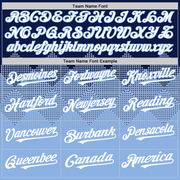 Custom Navy White-Light Blue 3D Pattern Design Gradient Square Shapes Authentic Baseball Jersey