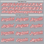 Custom Gray White Steel Gray-Red Authentic Fade Fashion Baseball Jersey