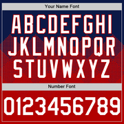 Custom Navy White-Red 3D Pattern Design Gradient Square Shapes Authentic Baseball Jersey