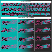 Custom Black Aqua-Pink Authentic Gradient Fashion Baseball Jersey