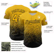 Custom Yellow Black 3D Pattern Design Gradient Style Irregular Shape Authentic Baseball Jersey