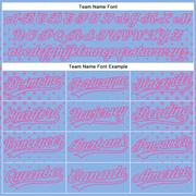 Custom Light Blue Pink 3D Pattern Design Geometric Stars Authentic Baseball Jersey