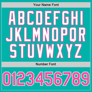 Custom Aqua Pink-White 3D Pattern Design Gradient Style Twinkle Star Authentic Baseball Jersey