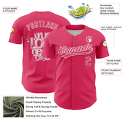 Custom Neon Pink White 3D Love Heart Valentine's Day Authentic Baseball Jersey