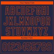 Custom Navy Orange 3D Chicago City Edition Fade Fashion Authentic Baseball Jersey