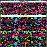 Custom Graffiti Pattern Black-Pink 3D Neon Splatter Authentic Baseball Jersey