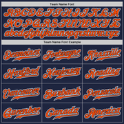 Custom Navy Orange-White Authentic Gradient Fashion Baseball Jersey