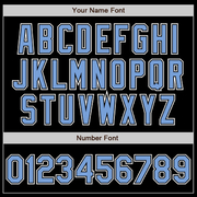 Custom Black Light Blue-White Authentic Gradient Fashion Baseball Jersey