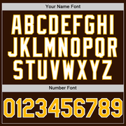 Custom Brown Gold-White 3D Pattern Design Gradient Style Twinkle Star Authentic Baseball Jersey