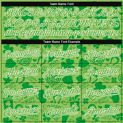 Custom Neon Green Neon Green-White 3D Pattern Design Authentic St. Patrick's Day Baseball Jersey