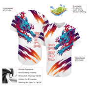 Custom White White-Red 3D Wolf Authentic Baseball Jersey