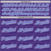 Custom Purple Light Blue-White Authentic Gradient Fashion Baseball Jersey