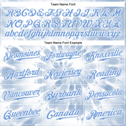 Custom Tie Dye White-Light Blue 3D Watercolor Authentic Baseball Jersey