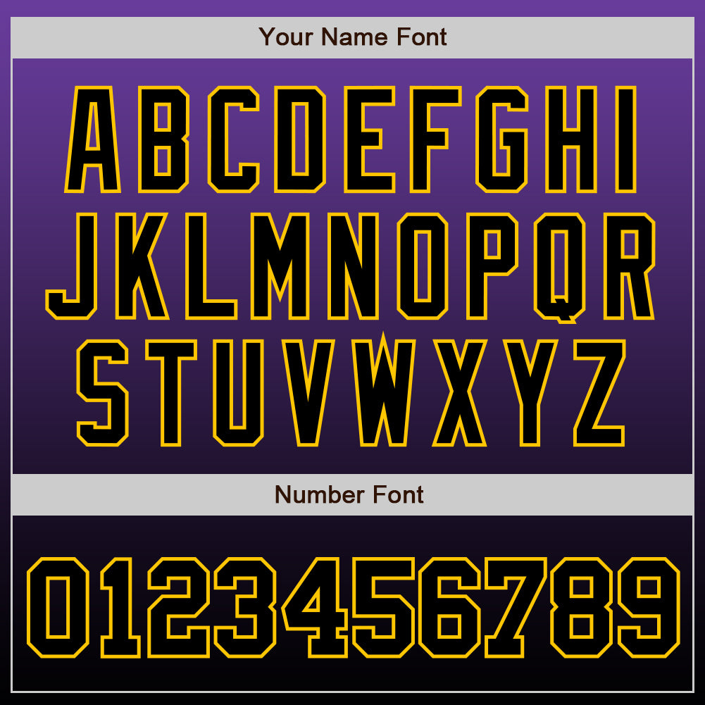 Custom Purple Black-Gold Authentic Fade Fashion Baseball Jersey