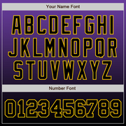Custom Purple Black-Gold Authentic Fade Fashion Baseball Jersey
