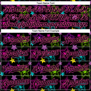 Custom Graffiti Pattern Black-Pink 3D Creative Colorful Stars Authentic Baseball Jersey