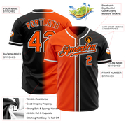 Custom Black Orange-White Authentic Gradient Fashion Baseball Jersey