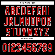 Custom Black Red-White 3D Pattern Halloween Skull Authentic Baseball Jersey