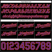 Custom Black Purple-Orange Rainbow Colored Heart For World Pride LGBT Authentic Baseball Jersey