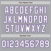 Custom Gray White-Purple Authentic Fade Fashion Baseball Jersey