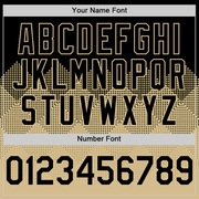 Custom Black Vegas Gold 3D Pattern Design Gradient Square Shapes Authentic Baseball Jersey