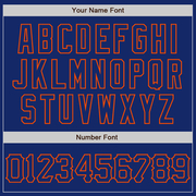 Custom Royal Orange 3D Pattern Design Abstract Splatter Grunge Art Authentic Baseball Jersey