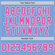 Custom Light Blue Pink-White Authentic Gradient Fashion Baseball Jersey
