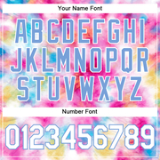 Custom Tie Dye White-Light Blue 3D Colorful Watercolor Authentic Baseball Jersey