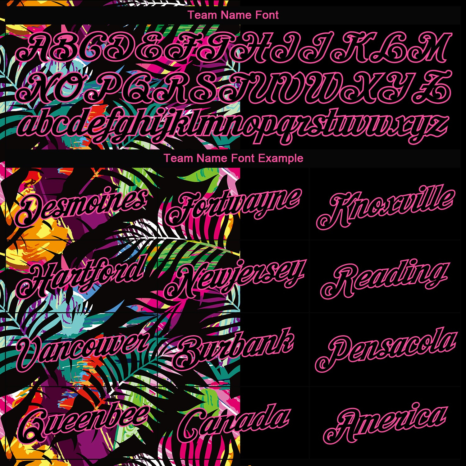 Custom Women's Black Black-Pink Tropical Palm Leaves 3D V-Neck Cropped Baseball Jersey