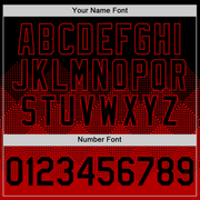 Custom Black Red 3D Pattern Design Gradient Square Shapes Authentic Baseball Jersey