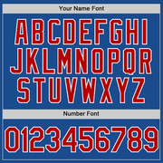 Custom Blue Red-White Authentic Throwback Baseball Jersey