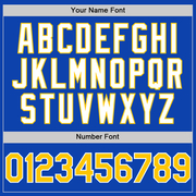 Custom Thunder Blue Yellow-White 3D Pattern Design Gradient Style Twinkle Star Authentic Baseball Jersey