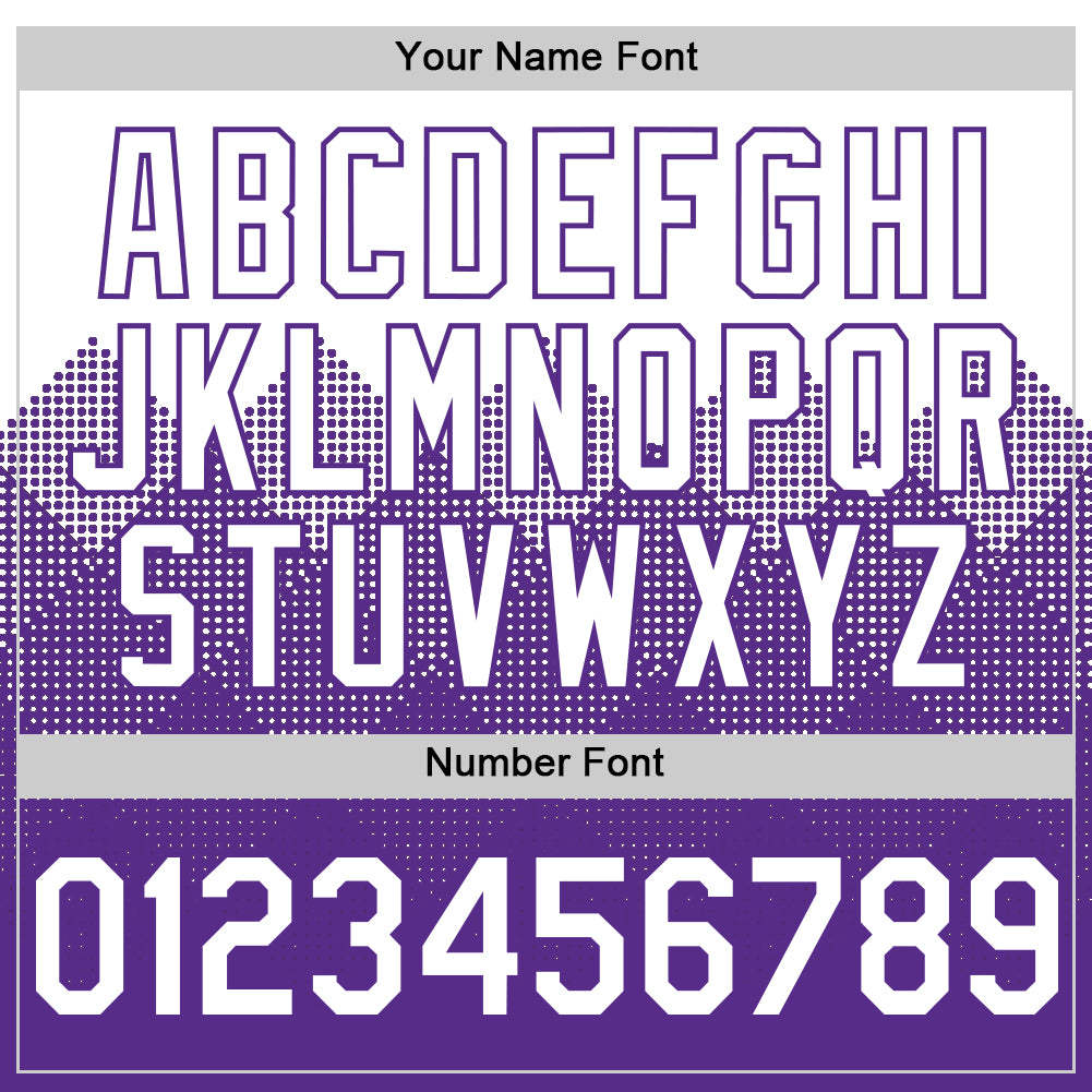 Custom White Purple 3D Pattern Design Gradient Square Shapes Authentic Baseball Jersey