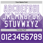 Custom White Purple 3D Pattern Design Gradient Square Shapes Authentic Baseball Jersey