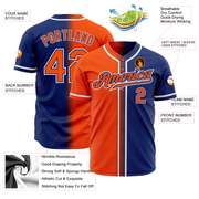 Custom Royal Orange-White Authentic Gradient Fashion Baseball Jersey