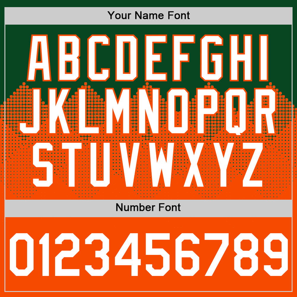 Custom Green White-Orange 3D Pattern Design Gradient Square Shapes Authentic Baseball Jersey