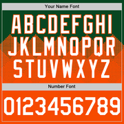 Custom Green White-Orange 3D Pattern Design Gradient Square Shapes Authentic Baseball Jersey