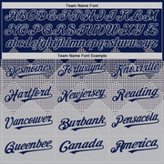 Custom Navy Gray 3D Pattern Design Gradient Square Shapes Authentic Baseball Jersey