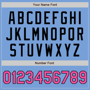 Custom Light Blue Pink-Black Authentic Fade Fashion Baseball Jersey