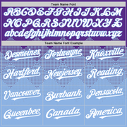 Custom Purple White-Light Blue 3D Pattern Design Gradient Square Shapes Authentic Baseball Jersey