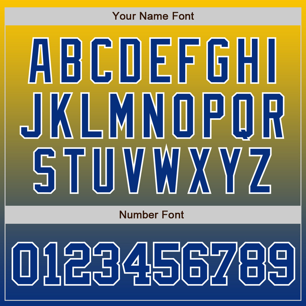 Custom Yellow Royal-White Authentic Fade Fashion Baseball Jersey