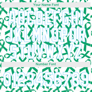 Custom Kelly Green White-Light Blue 3D Pattern Design Breast Cancer Authentic Baseball Jersey