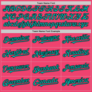 Custom Neon Pink Aqua-Black 3D Pattern Design Gradient Style Twinkle Star Authentic Baseball Jersey