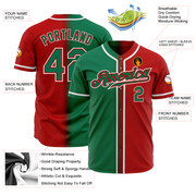 Custom Red Kelly Green-White Authentic Gradient Fashion Baseball Jersey